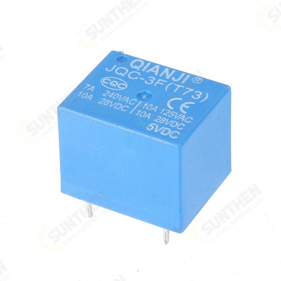 5Pcs JQC-3F(T73)-5VDC 12VDC T73 5V 12V 10A 5Pin Relay Module