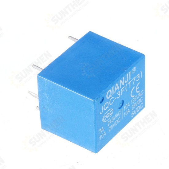 5Pcs JQC-3F(T73)-5VDC 12VDC T73 5V 12V 10A 5Pin Relay Module