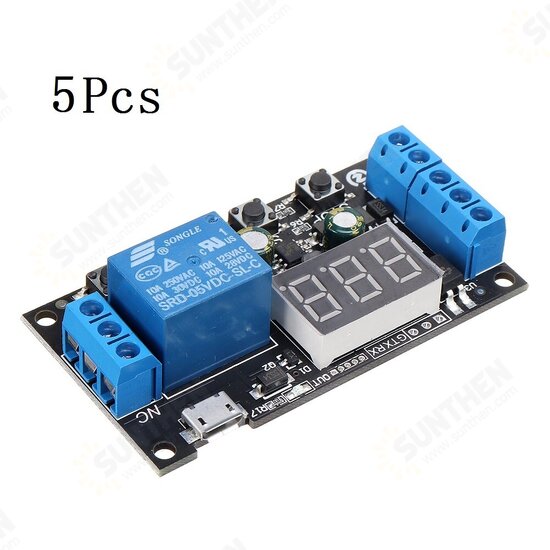 5Pcs ZK-TD2 5V 12V 24V Time Delay Relay Module Trigger Cycle Timing Industrial Anti-overshoot Timer Relay