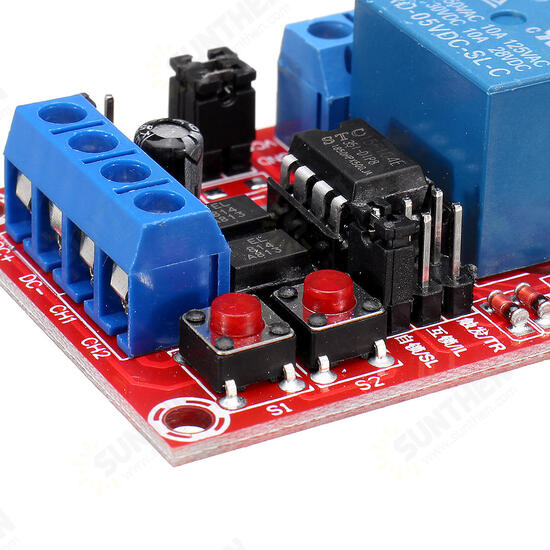 5V 2 Channel Button Self-locking Interlock Three-selection One Relay Module High and Low Level Trigger with Sw