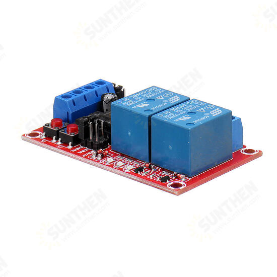 5V 2 Channel Button Self-locking Interlock Three-selection One Relay Module High and Low Level Trigger with Sw