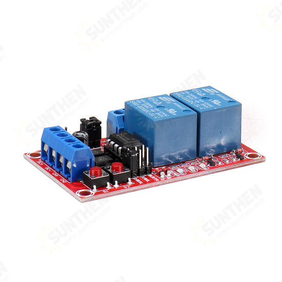 5V 2 Channel Button Self-locking Interlock Three-selection One Relay Module High and Low Level Trigger with Sw