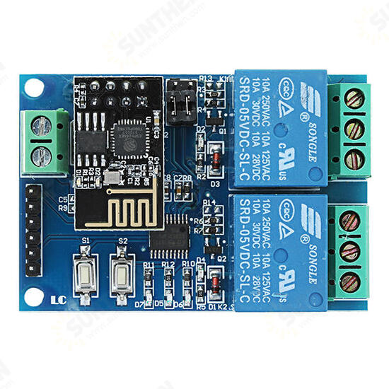 5V ESP8266 Dual WiFi Relay Module Internet Of Things Smart Home Mobile APP Remote Switch