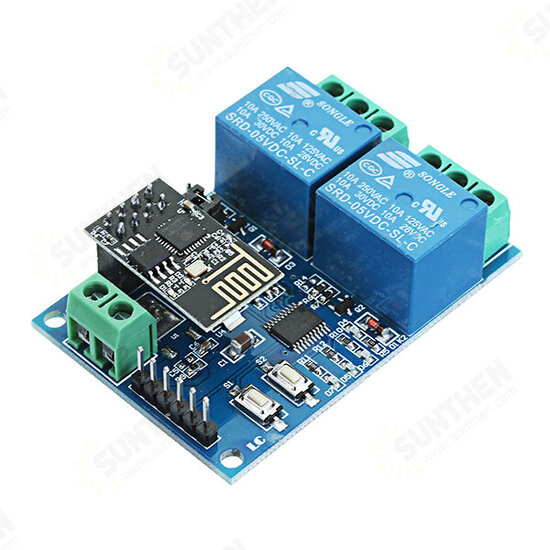 5V ESP8266 Dual WiFi Relay Module Internet Of Things Smart Home Mobile APP Remote Switch