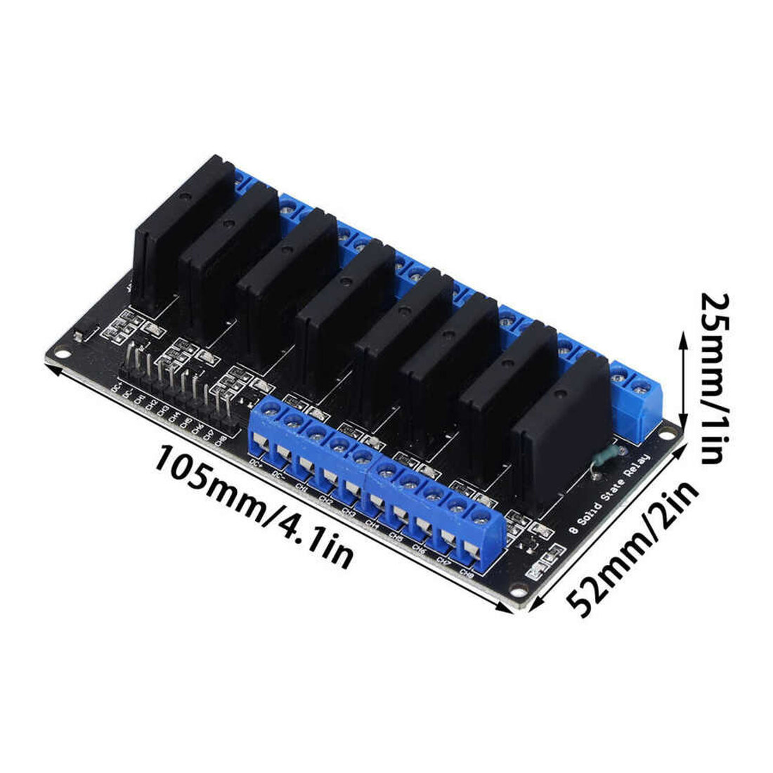 Ssr 8 Channel Module 5V Relay 8 Channel SSR Low Level Solid State Relay Module 250V 2A with Fuse