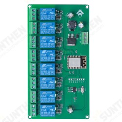 5V/7-28V Power Supply 8 Channel ESP8266 WIFI 8-way Relay Module ESP-12F Development Board Secondary Development Board 5V/7-28V Power Supply 8 Channel ESP8266 WIFI 8-way Relay Module ESP-12F Development Board Secondary Development Board