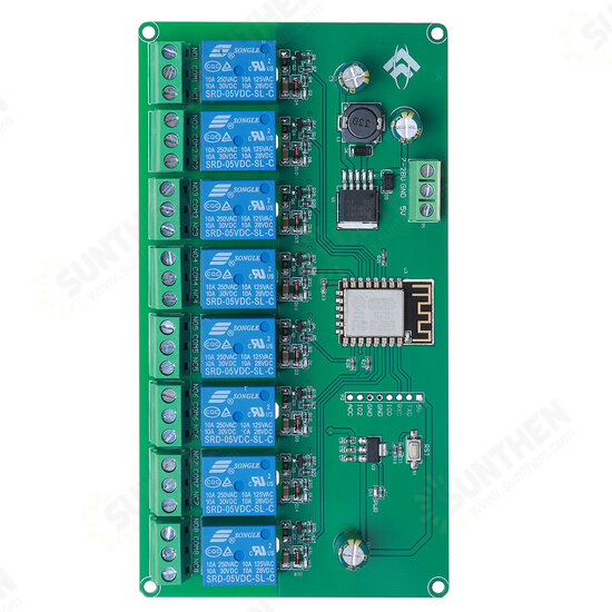 5V/7-28V Power Supply 8 Channel ESP8266 WIFI 8-way Relay Module ESP-12F Development Board Secondary Development Board