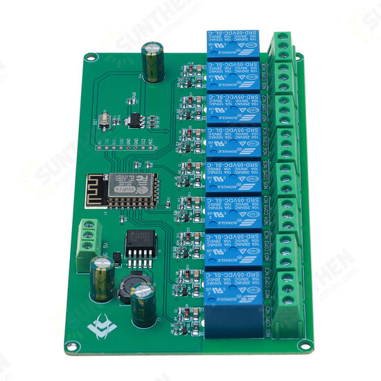 5V/7-28V Power Supply 8 Channel ESP8266 WIFI 8-way Relay Module ESP-12F Development Board Secondary Development Board