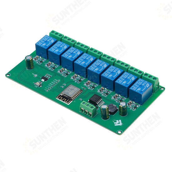 5V/7-28V Power Supply 8 Channel ESP8266 WIFI 8-way Relay Module ESP-12F Development Board Secondary Development Board