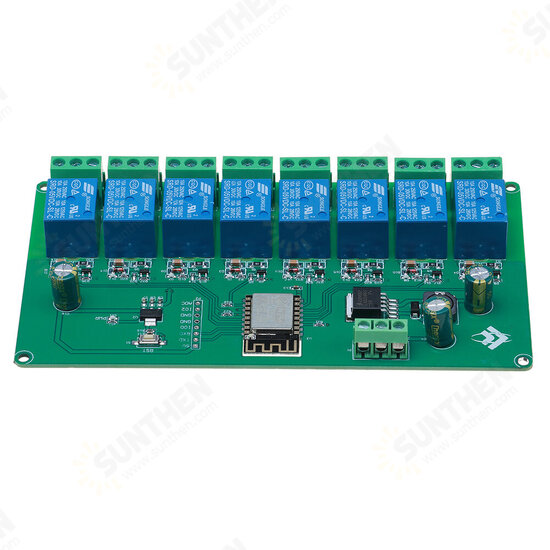 5V/7-28V Power Supply 8 Channel ESP8266 WIFI 8-way Relay Module ESP-12F Development Board Secondary Development Board