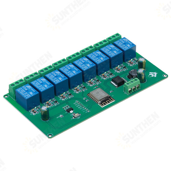 5V/7-28V Power Supply 8 Channel ESP8266 WIFI 8-way Relay Module ESP-12F Development Board Secondary Development Board