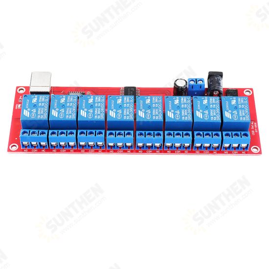 8 Channel 24V HID Driverless USB Relay USB Control Switch Computer Control Switch PC Intelligent Control Relay Module