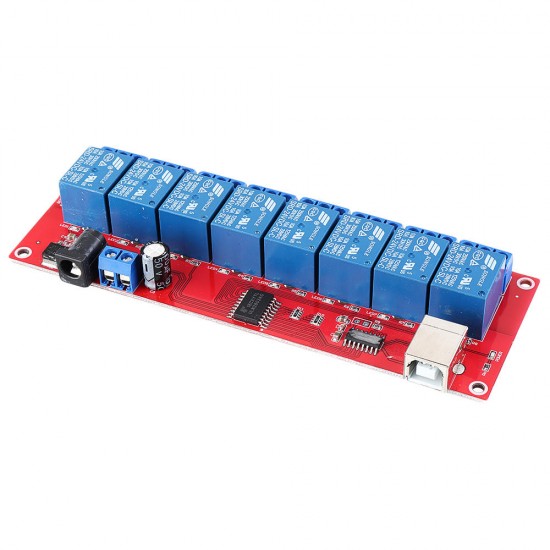 8 Channel 24V HID Driverless USB Relay USB Control Switch Computer Control Switch PC Intelligent Control Relay Module