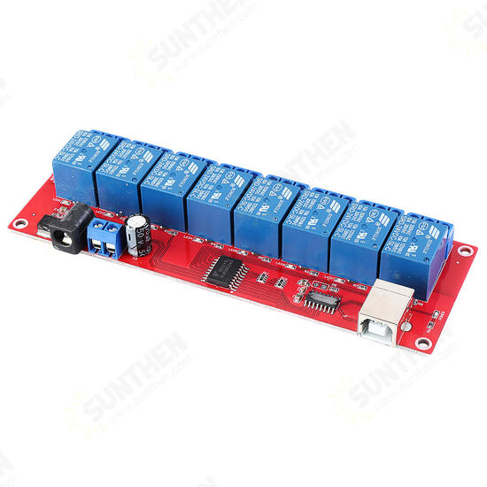 8 Channel 24V HID Driverless USB Relay USB Control Switch Computer Control Switch PC Intelligent Control Relay Module