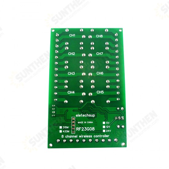 8Ch 433.92M EV1527 Learning Code OOK ASK RC Multi-function Remote Control Module DC 5V 12V 24V