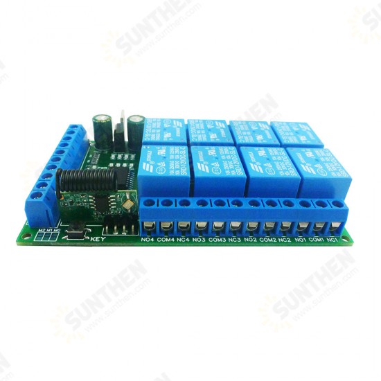 8Ch 433.92M EV1527 Learning Code OOK ASK RC Multi-function Remote Control Module DC 5V 12V 24V