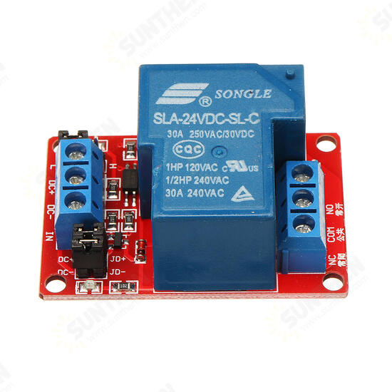 1 Channel 24V Relay Module 30A With Optocoupler Isolation Support High And Low Level Trigger