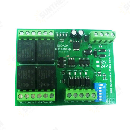 DC 12V 1-8Ch Optically Isolated NPN Input Relay Output DI-DO PLC IO Expanding Module Modbus RTU RS485 Relay Switch Board