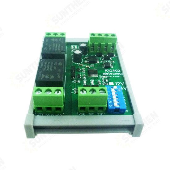 DC 12V 1-8Ch Optically Isolated NPN Input Relay Output DI-DO PLC IO Expanding Module Modbus RTU RS485 Relay Switch Board