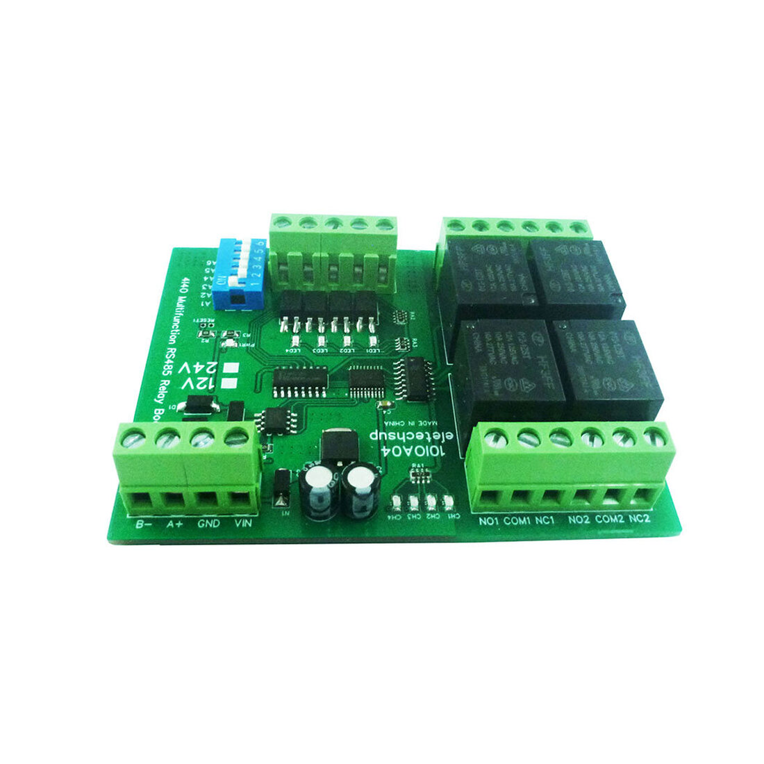 DC 12V 1-8Ch Optically Isolated NPN Input Relay Output DI-DO PLC IO ...