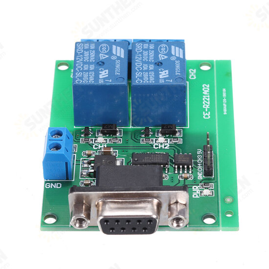 DC 12V 2 Channel RS232 Relay Module Board Remote Control USB PC UART COM Serial Ports for Smart Home