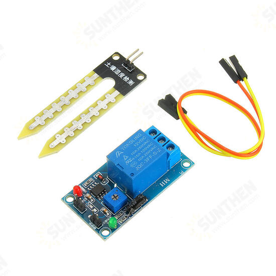 DC 12V Relay Controller Soil Moisture Humidity Sensor Module Automatically Watering DC 12V Relay Controller Soil Moisture Humidity Sensor Module Automatically Watering