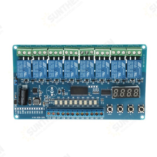 DC 8V To 36V Industrial Grade 8 Channel Multi-function Relay Module Wide Voltage Supply Module