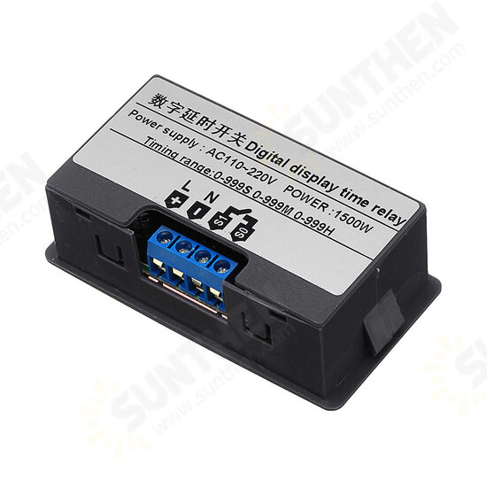 DC12V / AC110V-220V Digital Display Time Relay Automation Delay Timer Control Switch Relay Module DC12V / AC110V-220V Digital Display Time Relay Automation Delay Timer Control Switch Relay Module