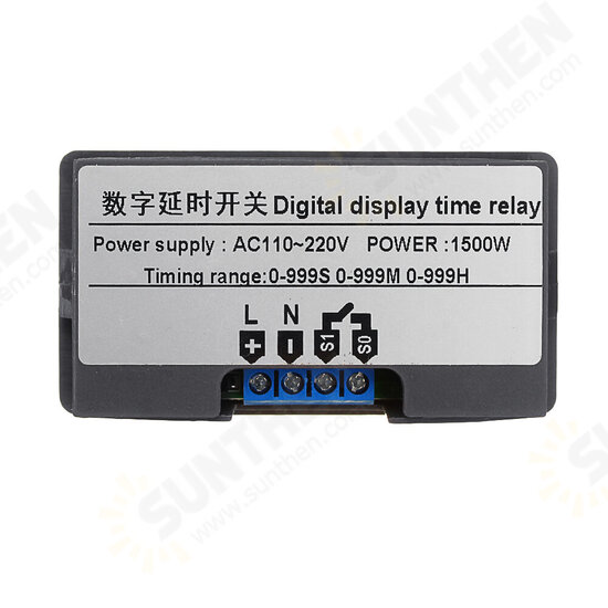DC12V / AC110V-220V Digital Display Time Relay Automation Delay Timer Control Switch Relay Module DC12V / AC110V-220V Digital Display Time Relay Automation Delay Timer Control Switch Relay Module