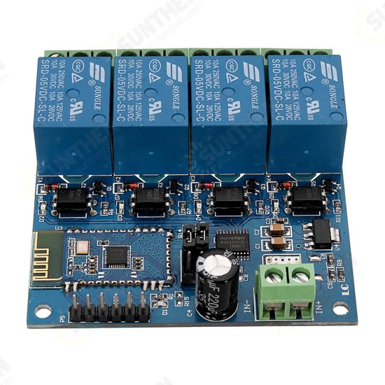 DC5V 4-Channel Android Mobile bluetooth Relay Module DC5V 4-Channel Android Mobile bluetooth Relay Module