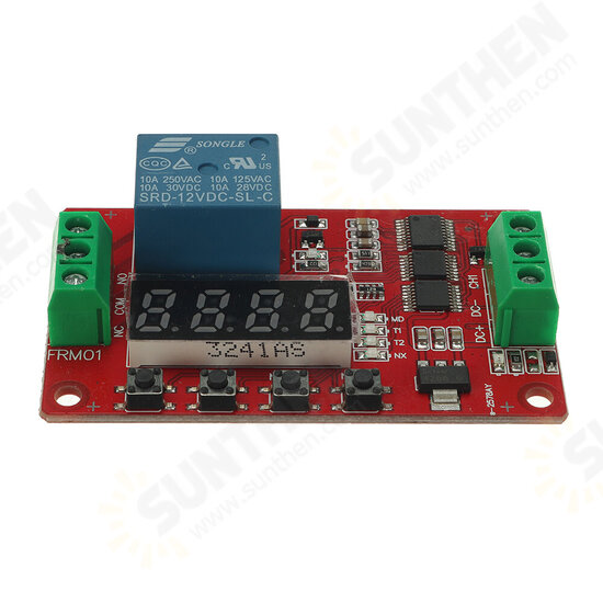 FRM01 DC5/12/24V 1 Channel Multifunction Relay Module Loop Delay Timer Switch Self-Locking Timing Board