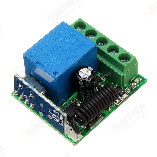 315/433MHz DC12V 10A 1CH Single Channel Wireless Relay RF Switch Receiver Board With Case and Remote Controller