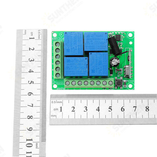 DC 12V 4CH Channel Wireless Remote Control Switch Learning Type Relay Control Module With Case