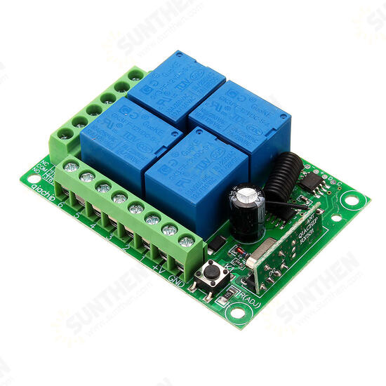 DC 12V 4CH Channel Wireless Remote Control Switch Learning Type Relay Control Module With Case