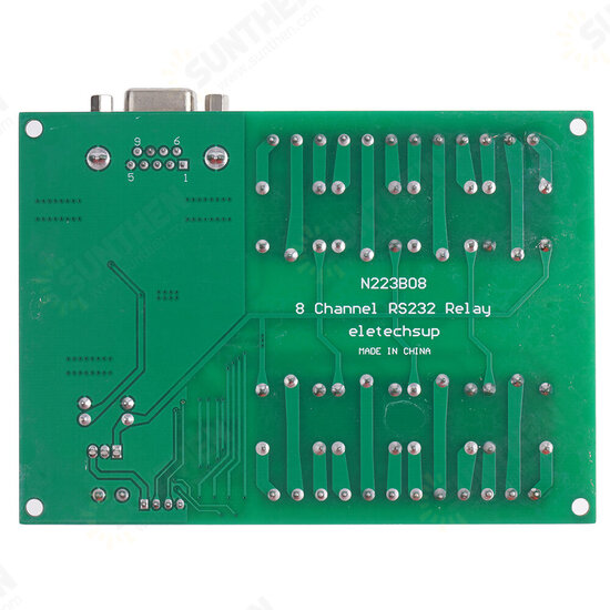 N223B08 8CH DC 12V RS232 Relay Module Serial Port Remote Control Switch PLC PLC IO Expansion Board