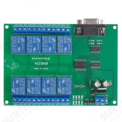 N223B08 8CH DC 12V RS232 Relay Module Serial Port Remote Control Switch PLC PLC IO Expansion Board N223B08 8CH DC 12V RS232 Relay Module Serial Port Remote Control Switch PLC PLC IO Expansion Board