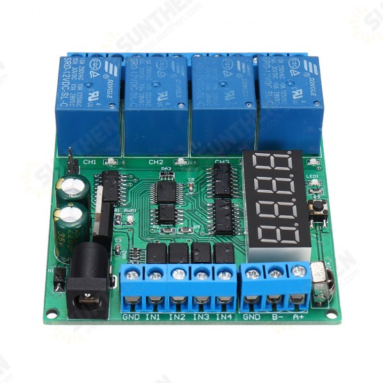 N722A04+TB411+UD68B01 N76E003 MCU Development Board MS51FB9AE Digital Tube LED Infrared Optocoupler RS485 Relay Module