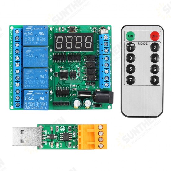 N722A04+TB411+UD68B01 N76E003 MCU Development Board MS51FB9AE Digital Tube LED Infrared Optocoupler RS485 Relay Module