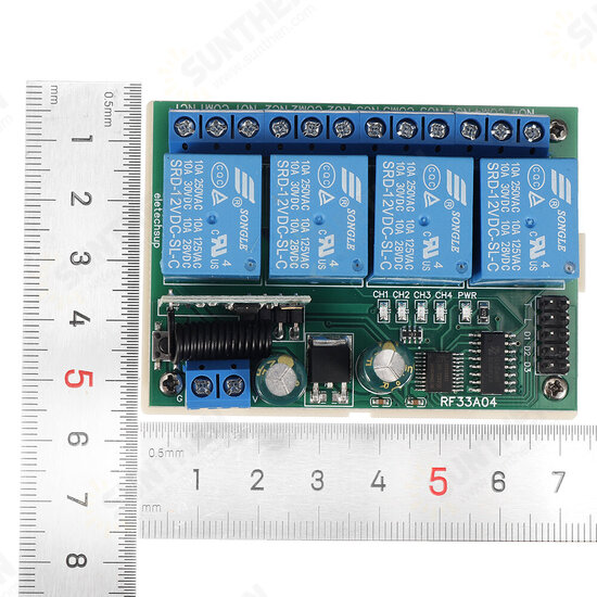 RF33A04 433M 4CH Security Remote Keyless Controller Rolling Code HCS301 Remote Key Transmitter DC 12V