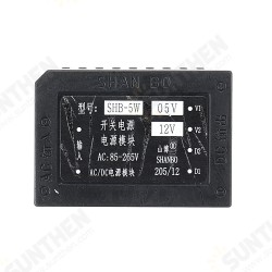 SHB-5W AC 85-265V to DC 12V 5W AC-DC Isolated Switching Power Supply Module Power Step Down Buck Regulator SHB-5W AC 85-265V to DC 12V 5W AC-DC Isolated Switching Power Supply Module Power Step Down Buck Regulator