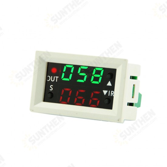 T2401-O T2401-N DC 12V Dual LED Display Time Relay Module Digital Time Delay Relay Cycle Timer Switch Control Module Active/Passive Output