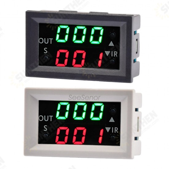 T2401-O T2401-N DC 12V Dual LED Display Time Relay Module Digital Time Delay Relay Cycle Timer Switch Control Module Active/Passive Output