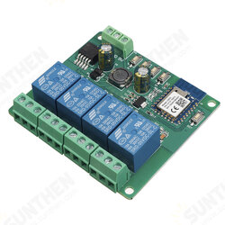 Tuya DC 5V/7-28V10A 4CH WiFi Remote Relay Module Mobile APP Control Smart Switch DC Relay Module Tuya DC 5V/7-28V10A 4CH WiFi Remote Relay Module Mobile APP Control Smart Switch DC Relay Module
