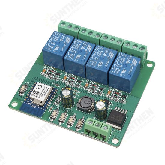 Tuya DC 5V/7-28V10A 4CH WiFi Remote Relay Module Mobile APP Control Smart Switch DC Relay Module