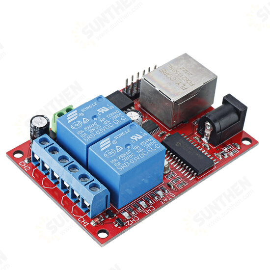 WeChat Cloud Remote Control 2-way Ethernet Relay Network Switch Delay TCPUDP Module Controller WeChat Cloud Remote Control 2-way Ethernet Relay Network Switch Delay TCPUDP Module Controller
