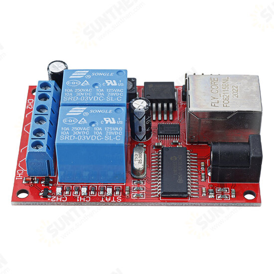 WeChat Cloud Remote Control 2-way Ethernet Relay Network Switch Delay TCPUDP Module Controller WeChat Cloud Remote Control 2-way Ethernet Relay Network Switch Delay TCPUDP Module Controller