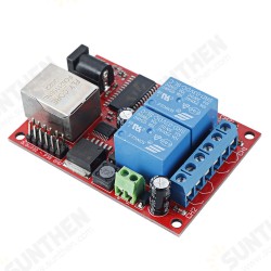 WeChat Cloud Remote Control 2-way Ethernet Relay Network Switch Delay TCPUDP Module Controller WeChat Cloud Remote Control 2-way Ethernet Relay Network Switch Delay TCPUDP Module Controller