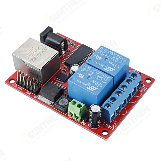 WeChat Cloud Remote Control 2-way Ethernet Relay Network Switch Delay TCPUDP Module Controller WeChat Cloud Remote Control 2-way Ethernet Relay Network Switch Delay TCPUDP Module Controller