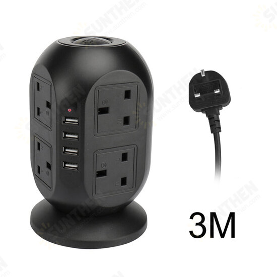 3M Extension Lead Cable Surge Protected Tower Power Socket with 8Way 4 USB 3M Extension Lead Cable Surge Protected Tower Power Socket with 8Way 4 USB