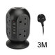 3M Extension Lead Cable Surge Protected Tower Power Socket with 8Way 4 USB